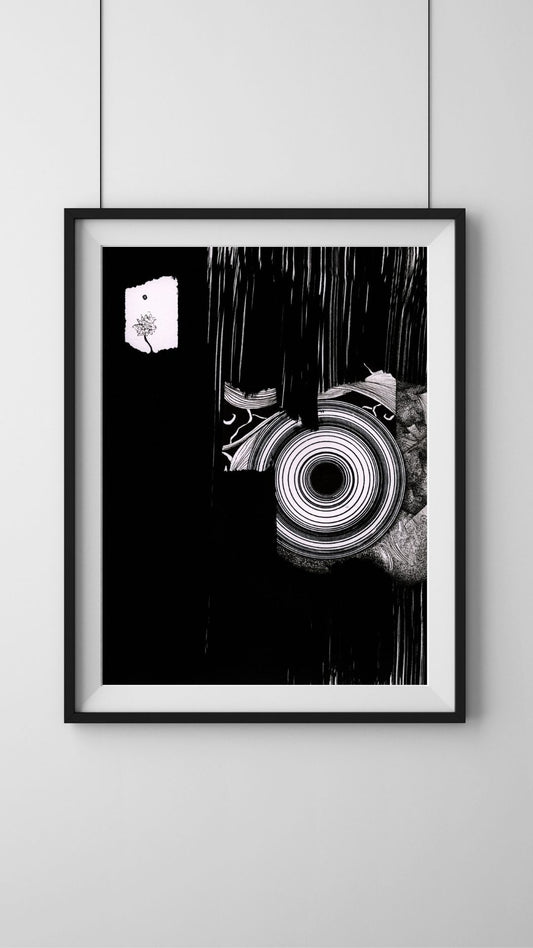 Oeuvre originale : "Espace-Temps #7 - Caché.e aux yeux insoutenables"